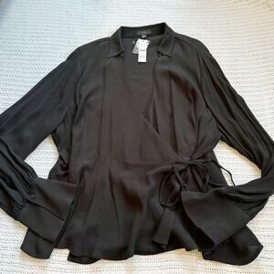 NWT J. Crew Drapey crepe wrap top